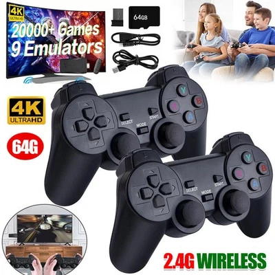 4K TV Game Retro Console Emulator w/2 Game Pads Stick M8 HDMI 64G 20,000+ Games