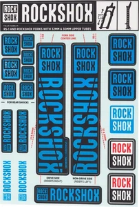 Fork Decal Kits - RockShox Fork Decal Kit - 30/32mm/RS1, Blue - Sticker/Decal - Picture 1 of 1