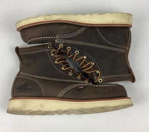 Thorogood 814-4203 Men's 6" Leather Soft Moc Toe Work Boots Brown Size 8.5 EE - Picture 1 of 5