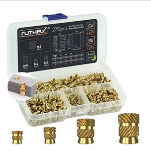 Threaded Inserts M2 + M3 + M4 + M5 Assortment Box 270 Pcs Brass RUTHEX 3d Print - Picture 1 of 5