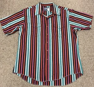 Wrangler Cowboy Cut Western SS Shirt Men’s XL 17 1/2 Vtg 90’s XL Tails Snaps - Picture 1 of 4