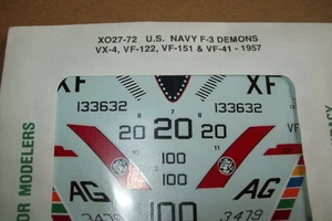 XTRADECAL  US  NAVY  F-3 DEMONS, 1957   1:72 scale DECALS  XO27-72 - Picture 1 of 2