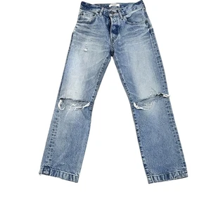 Pantalones de mezclilla MOUSSY vintage para mujer 25 azules desgastados pierna recta hasta el tobillo - Imagen 1 de 10