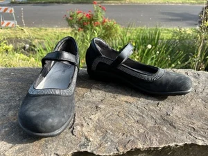 NAOT Mary Jane’s Flat Black Leather Womens EU 38 7.5 - Picture 1 of 6