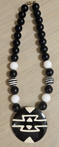 VETEMENTS COLLANA VINTAGE LUCITE PERLINE STILE TRIBALE AFRICANO ANNI '80 '90