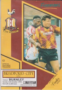 Programma / Programme Bradford City v Burnley FC 11-10-1992 - Imagen 1 de 1
