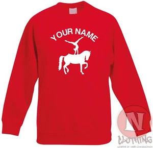 Personalised Equestrian vaulting sweatshirt horse Children kids - Just add name - Picture 1 of 13