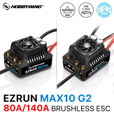 Hobbywing EZRUN MAX10 G2 80A 140A Brushless ESC Regler für 1/10 RC Car Buggy - Bild 1 von 4