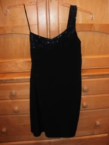 C. W. Design, Girl's Navy Blue Sequin, One Shoulder Dress, size Extra Large - Picture 1 of 3