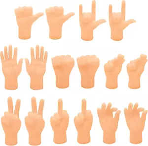 16 Pcs Tiny Finger Hands Mini Rubber Finger Puppets Realistic Little Hand Finger - Picture 1 of 11