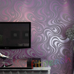 Living Room Wallpaper Rolls Modern 3D Abstract Curve Wave Striped Wallpaper/ - Picture 1 of 30