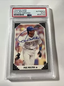 1991 Leaf Paul Molitor Auto Autograph Signed Card PSA HOF - Picture 1 of 2