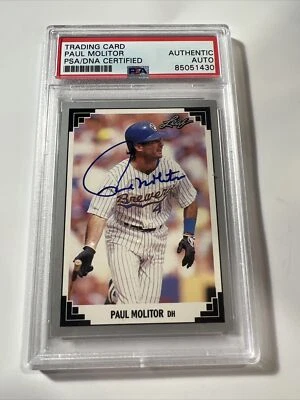 1991 Leaf Paul Molitor Auto Autograph Signed Card PSA HOF - Image 1 of 2