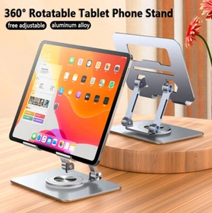 360° Rotate Metal Tablet Phone Stand Foldable Desk Holder For iPad Pro 12.9 11 - Picture 1 of 17