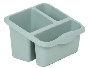Large Kitchen Sink Tidy Washing Up 3 Compartments Caddy Storage - Silver Sage - Picture 1 of 7