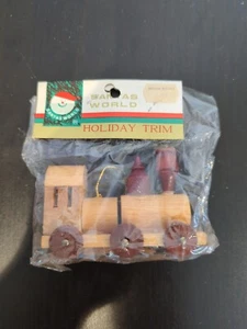 VTG Kurt S Adler Wooden Christmas Train Ornament NOS - Picture 1 of 3