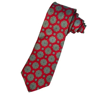 Corbata de diseñador clásica Envoy elegante roja 100 % seda para hombre 3"x60" Foto 1 de 4