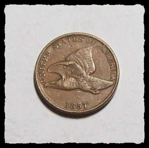 1857  FLYING EAGLE Small Cent  Good Color  Nice XF  #11D7 Cover