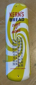 VTG KERN'S BREAD - TAKE IT HOME ADVERTISING SWIRL METAL THERMOMETER 17" - KERN - Picture 1 of 10