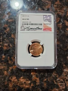 2017 P LINCOLN CENT PENNY NGC MS67RD Lyndall Bass - Picture 1 of 4