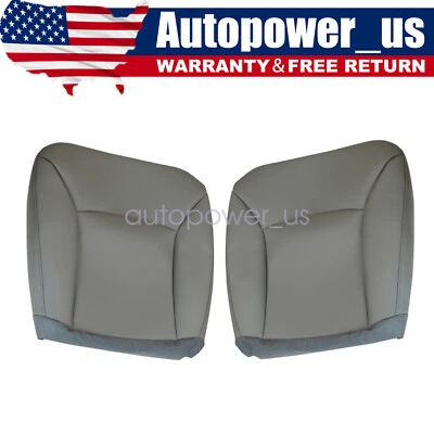 For Ford E150 E150 2002-08 Driver &Passenger Side Bottom Leather Seat Cover Gray - Image 1 of 4