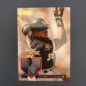 FRANK THOMAS. - 1995 DONRUSS "NATIONAL PACKTIME" CARD  #1  PACK FRESH  LOOK!!