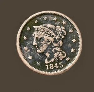 1845 1C BN centesimo di capelli intrecciati - Foto 1 di 2