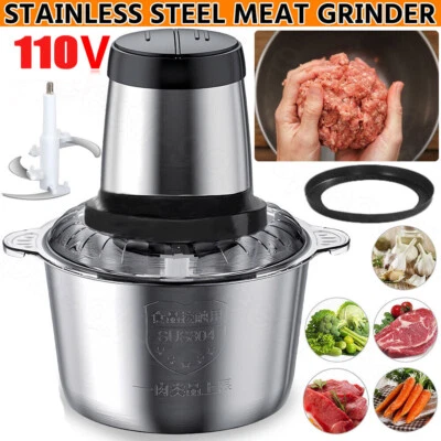 300W Electric Food Vege Chopper Food Processor Kitchen Meat Grinder Mixer 2L US - Image 1 of 4