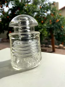 Vintage PYREX Pat für Klarglas Draht Isolator Telefon 4"" schönes Glas - Bild 1 von 5