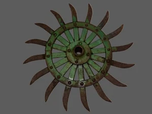 Vintage John Deere Rotary Hoe 19” Spiked Wheel Cast Iron Steampunk Lawn Farm Art - Picture 1 of 12