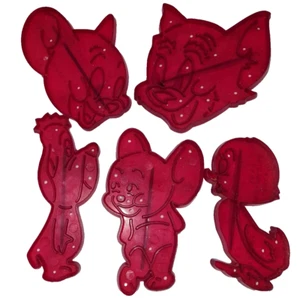 1956 Vintage MGM Cartoon Character Cookie Cutter Set of 5 Tom & Jerry Tuffy + - Picture 1 of 7