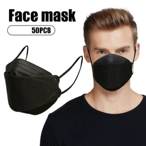 50/100pcs KF94 Face Masks 4-Ply Protective Face Cover Reusable Premium Adult AU - Picture 1 of 33