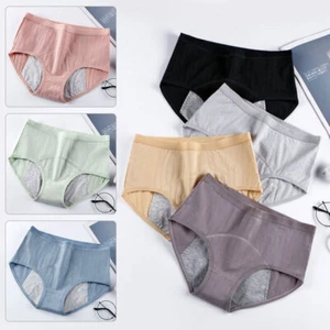Womens Soft Cotton Period Knickers Leakproof Menstrual Underwear Briefs Panties - Picture 1 of 47
