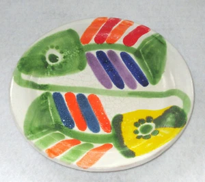 Vintage Italien Desimone Retro Kunstkeramik MCM hndpntd 8,5" Doppel Fisch Teller - Bild 1 von 6