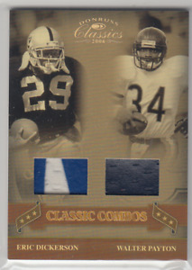 2006 Donruss Classics Game-Worn Prime Patch 1/10 Eric Dickerson Walter Payton SP