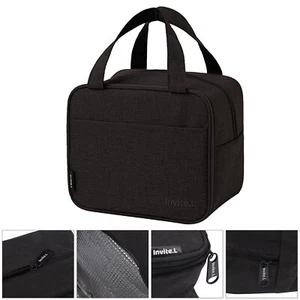 Reusable Insulated Lunch Bag Black Adult Lunch Box for Work School Men Women - Picture 1 of 10