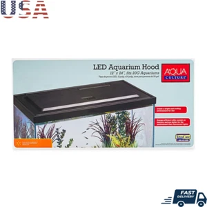 LED Fish Tank Hood 24in Natural Daylight Energy Efficient Easy Access Aquarium - Picture 1 of 7