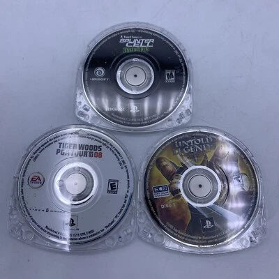 Splinter Cell Essentials, Untold Legends, Tiger Woods PGA (3 Sony PSP Game Lot) - Image 1 of 4