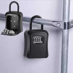 Storage Safe 4-Digit Key Box Wall Safe Combination Lock Mount Security Outdoor - Picture 1 of 15