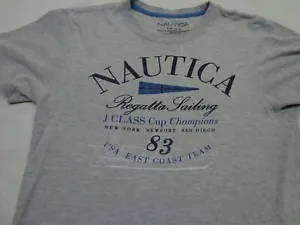 Nautica Regatta Sailing   Boys Youth Gray T-Shirt  - Large (14/16)  FLAWS - Picture 1 of 9