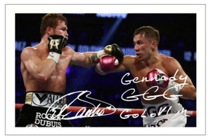CANELO ALVAREZ & GENNADY GOLOVKIN signiertes Autogramm FOTO Fan Geschenkdruck BOXEN  - Bild 1 von 1