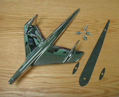 Chevy 1955 capó cromado adorno de pájaro con junta nuevo ** Hecho en Estados Unidos ** Foto 1 de 3