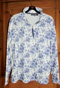 ladies white/blue floral top with pockets by Jessica Graaf size XL(20-22)nwot - Picture 1 of 2