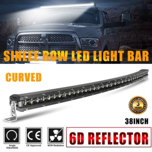 Curved 38" inch 480W Slim Single Row Led Work Light Bar Truck SUV ATV Boat 36" - Foto 1 di 20