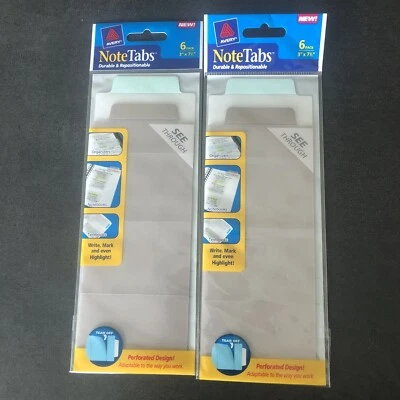 2 Lot Avery NoteTabs 3 inch x 7.5 inch, Perforated, Cool Blue/Grey6 per pack - Image 1 of 4