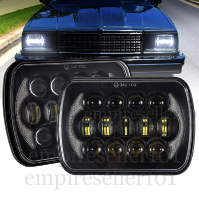 2 светодиодные фары 5x7 дюймов 7x6 Hi-Lo для Chevy El Camino 1978-1981 Malibu LUV Truck - Изображение 1 из 4