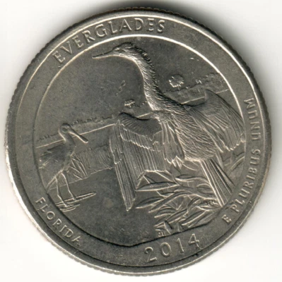 USA - 2014P - Washington ¼ Dollar - Everglades - Low Mintage - #8981 - Image 1 of 2