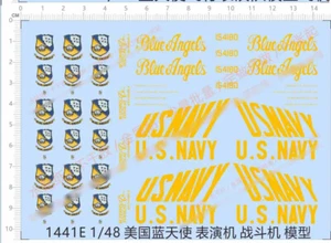 1/48 Blue Angels U.S. Naval Flight Demonstration Squadron Markings Water Decal - Picture 1 of 1