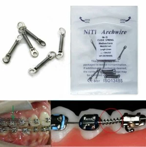 100 Pcs Dental Orthodontic Niti Alloy Closed Coil Spring 010/012 6/9/12mm - Picture 1 of 10