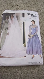 1248 VINTAGE VOGUE Misses Talla 12 Vestido de Novia y Vestido de Dama de Honor Patrón - Imagen 1 de 3